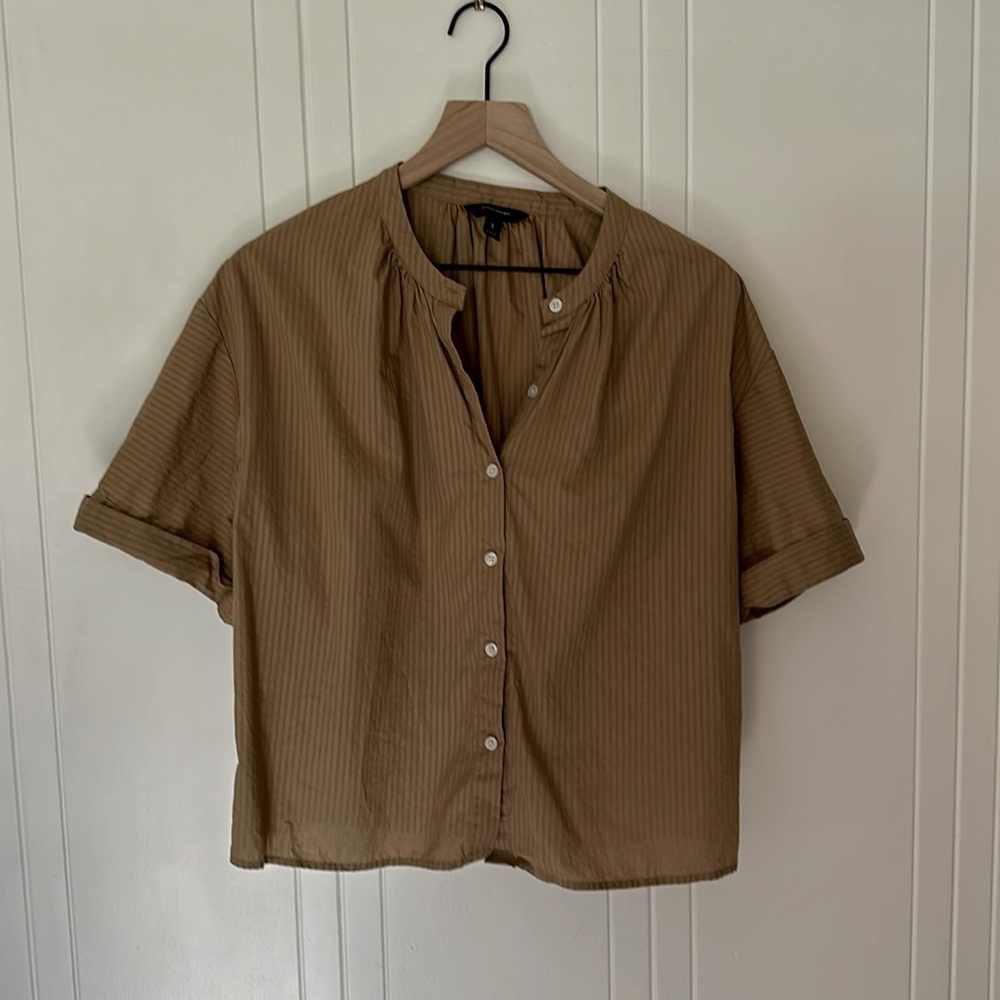 Banana Republic Shadow Stripe Button-Down Top